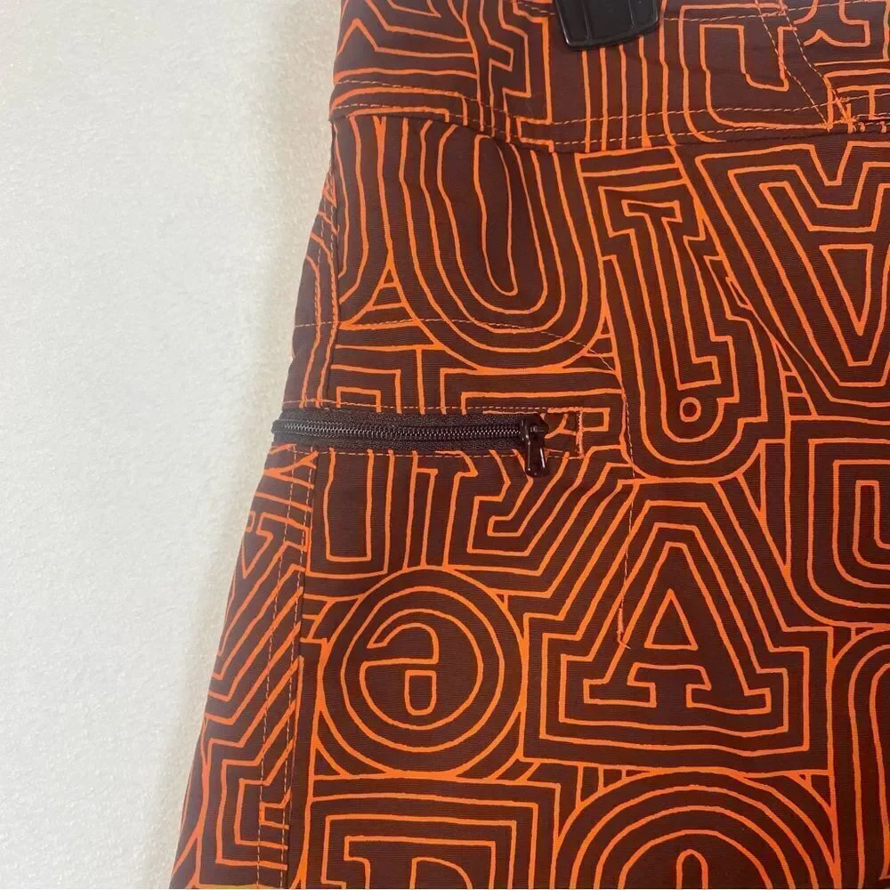 Patagonia Wavefarer Orange and Brown Letter Design Board Shorts Size 34